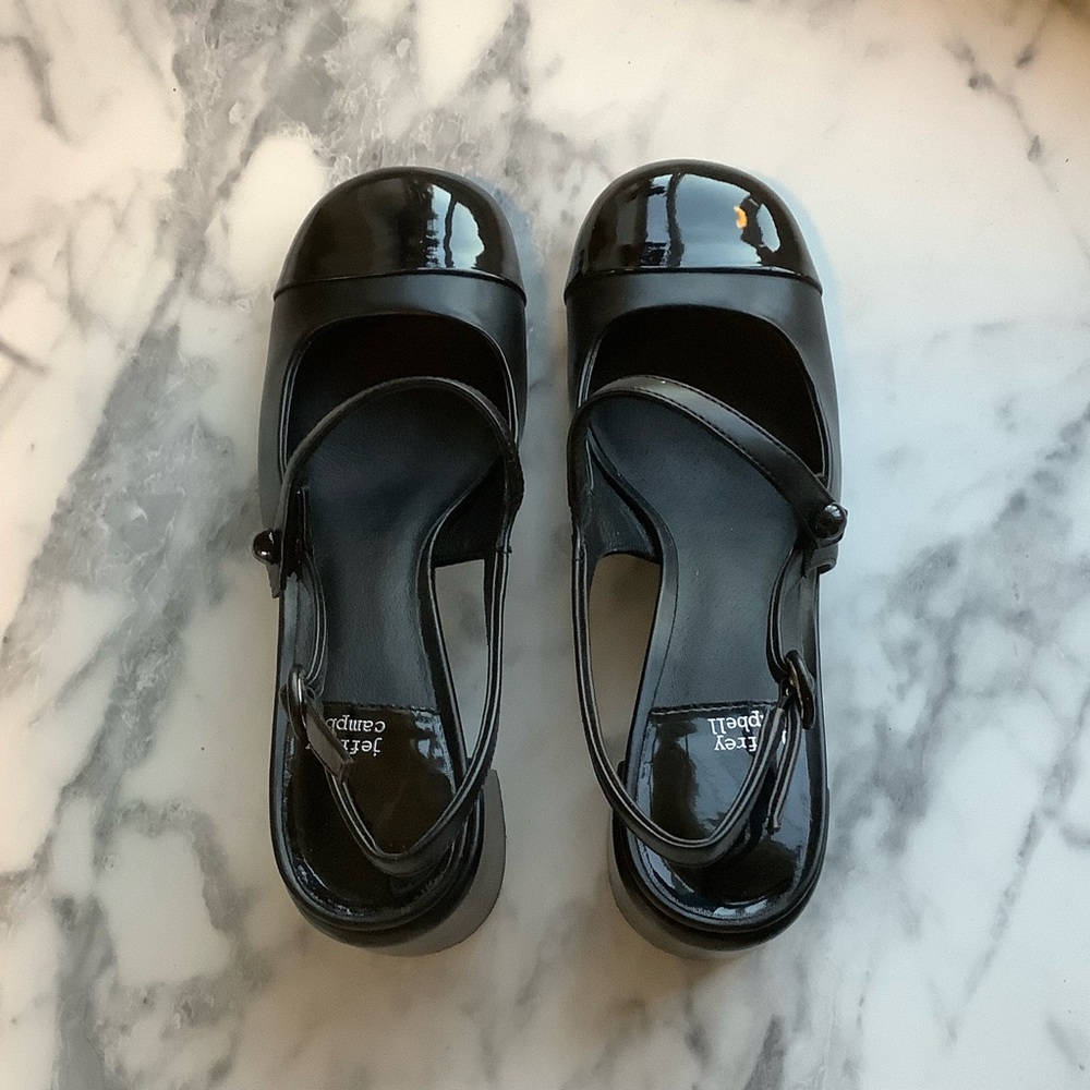 Jeffrey Campbell Glossy Black Maryjane Heels - Picture 12 of 13